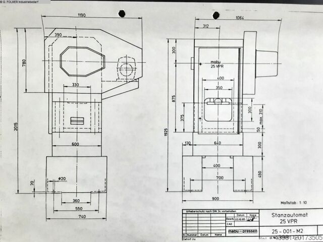 Double-sided high speed press MABU 25 VRP / RC