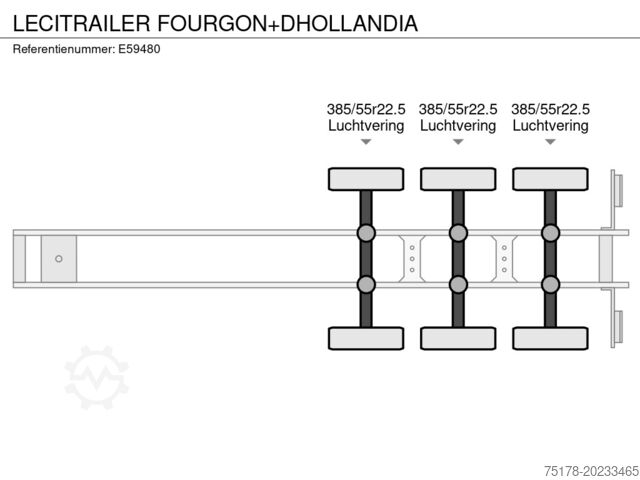 Box body LECITRAILER FOURGON+DHOLLANDIA