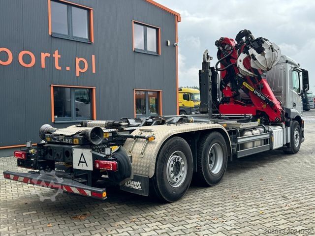 Roll-off tipper truck MERCEDES-BENZ ACTROS 2546 6x2 Abrollkip Kran Palfinger Q150Z95