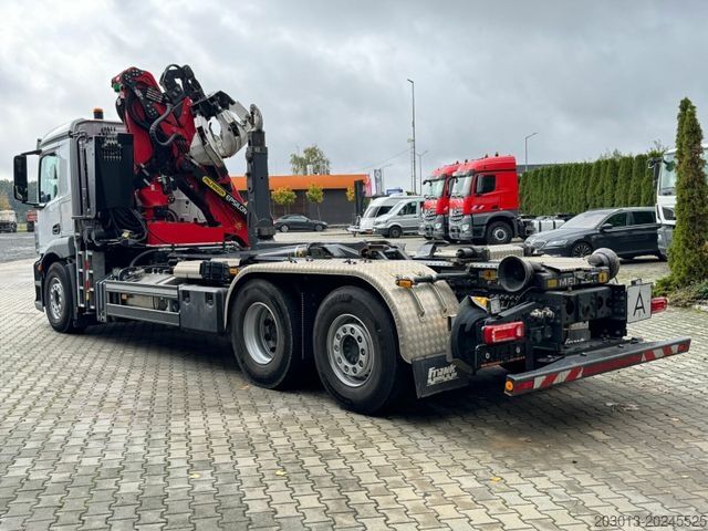 Roll-off tipper truck MERCEDES-BENZ ACTROS 2546 6x2 Abrollkip Kran Palfinger Q150Z95