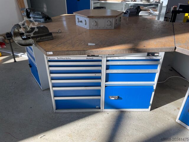 Mehrfach Werktisch Gruppen Werkbank Garant 6-Eck