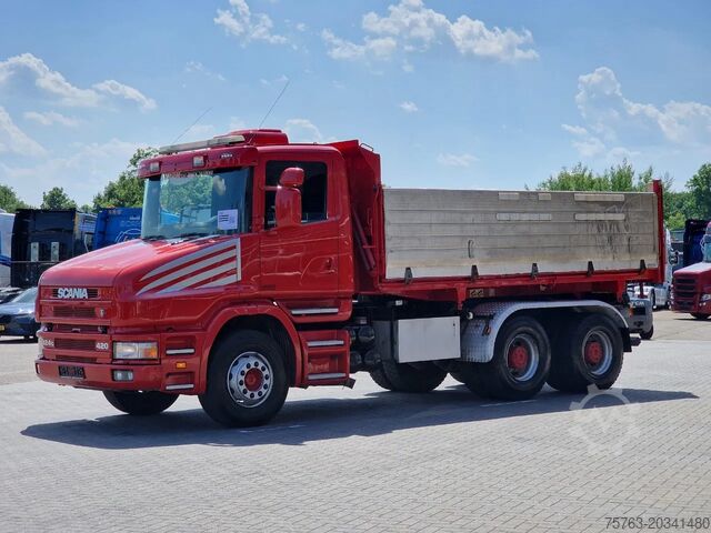 Kipper Scania T124-420 6x4 - Tipper - Retarder - Full steel -...