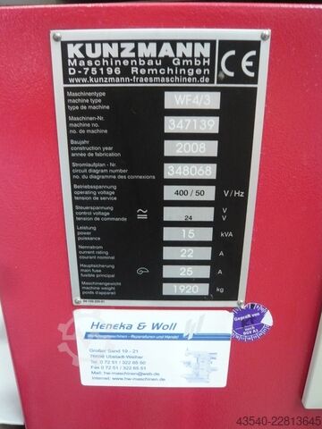 Fräsmaschine Kunzmann WF 4/3  TNC 320