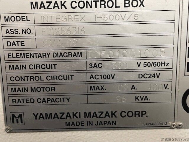 CNC-Bearbeitungs- und Drehzentrum Mazak INTEGREX i500V