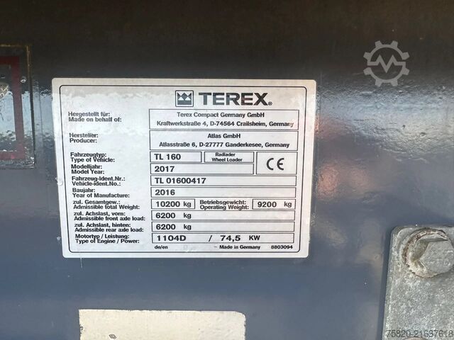 Radlader Terex TL 160 +HOOGKIEPBAK+HYDRAULISCHE+VEEGBORSTEL
