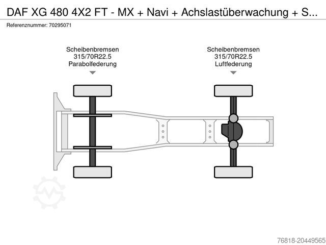 Standard SZM DAF XG 480 4X2 FT - MX + Navi + Achslastüberwachung