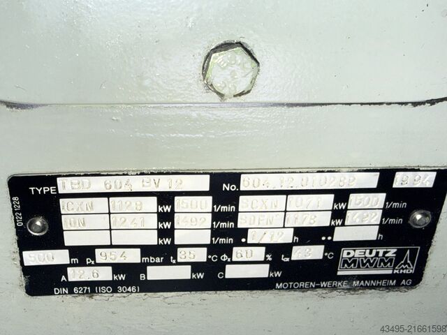 Dieselaggregat Deutz MWM Caterpillar TBD604  BV12