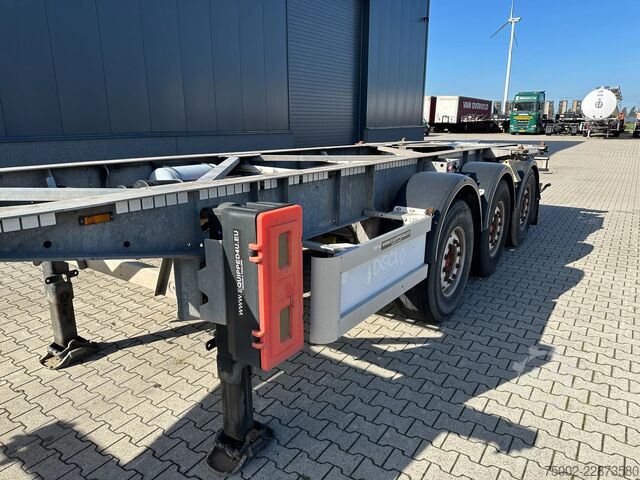 Container transportation Van Hool 3-ASSIGE OPLEGGER 20FT/30FT ADR CHASSIS / galva...
