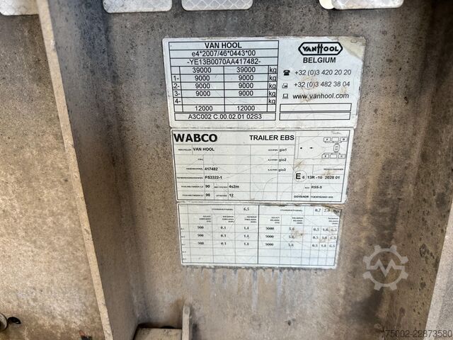 Container transportation Van Hool 3-ASSIGE OPLEGGER 20FT/30FT ADR CHASSIS / galva...