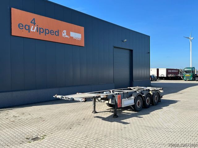 Container transportation Van Hool 3-ASSIGE OPLEGGER 20FT/30FT ADR CHASSIS / galva...