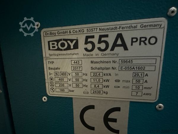 Injection molding machine Boy 55A Pro