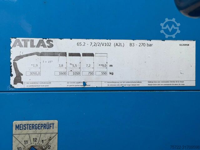 Loading platform Mercedes-Benz Atego 1223 4x2 Pritsche mit Heckladekran ATLAS