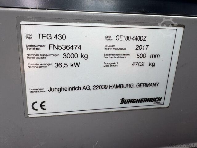 VS-22837 LPG Forklift Jungheinrich TFG 430 JUNGHEINRICH TFG 430 GE180-440DZ