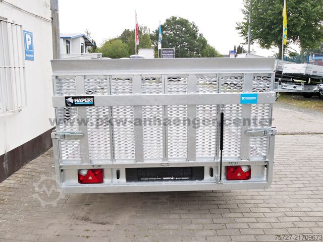 Heavy equipment trailer Hapert INDIGO HT2 3500kg 455x200x30cm Parabel