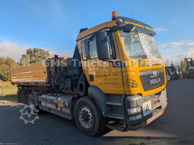 Kipper LKW MAN TGS 26.440 / 6X4 / Manual / Hiab Kran 288