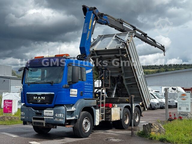 Kipper LKW MAN TGS 33.480 / 6X4 / Mei BORDM /25m Kran Palfinger