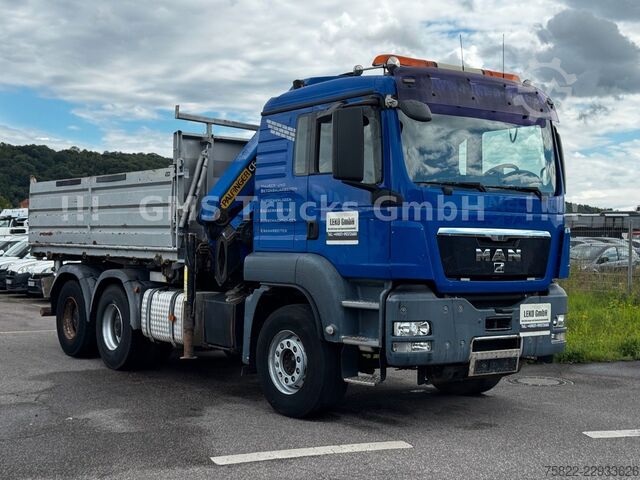 Kipper LKW MAN TGS 33.480 / 6X4 / Mei BORDM /25m Kran Palfinger