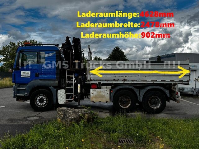 Kipper LKW MAN TGS 33.480 / 6X4 / Mei BORDM /25m Kran Palfinger