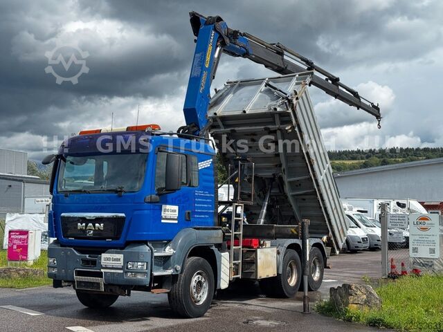 Dreiseitenkipper LKW MAN TGS 33.480 / 6X4 / Mei BORDM /25m Kran Palfinger