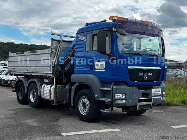 Dreiseitenkipper LKW MAN TGS 33.480 / 6X4 / Mei BORDM /25m Kran Palfinger