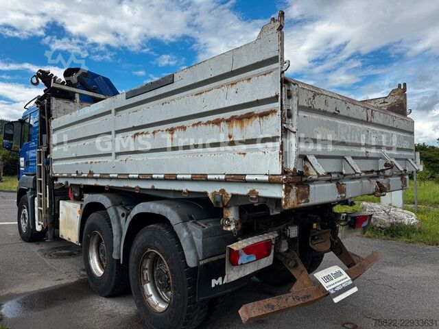 Dreiseitenkipper LKW MAN TGS 33.480 / 6X4 / Mei BORDM /25m Kran Palfinger