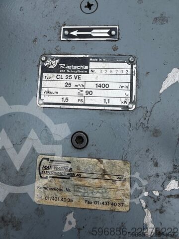  Rietschle CL 25 VE 25 m³/h 1,1 kW 1400 obr./min Rietschle CL 25 VE 25 m³/h 1,1 kW 1400 obr./min