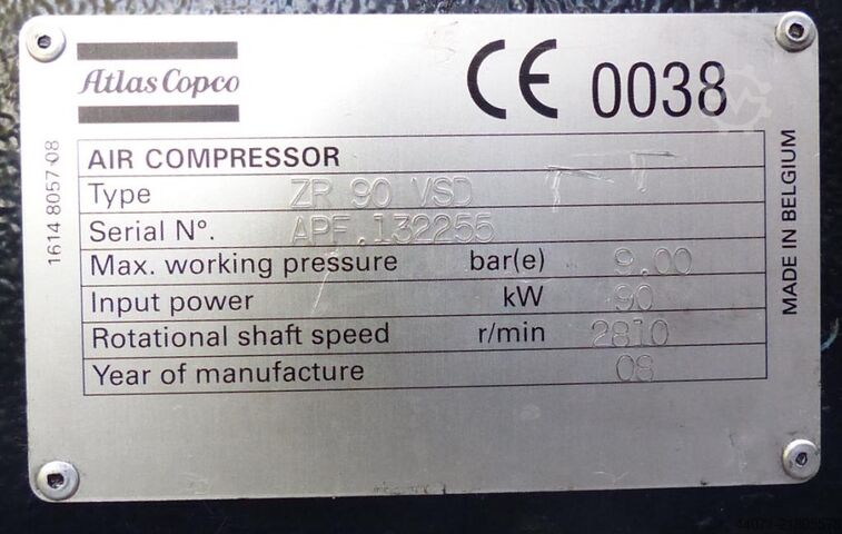 Screw compressor Atlas Copco ZR90VSD