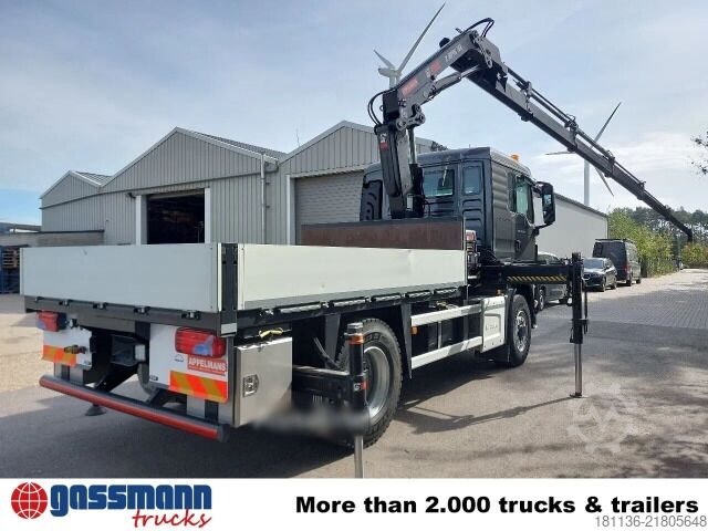 Flatbed truck MAN TGS 18.320 4x4H BL, HydroDrive, Kran Hiab X-HiPro