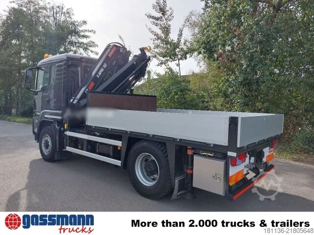 Flatbed truck MAN TGS 18.320 4x4H BL, HydroDrive, Kran Hiab X-HiPro