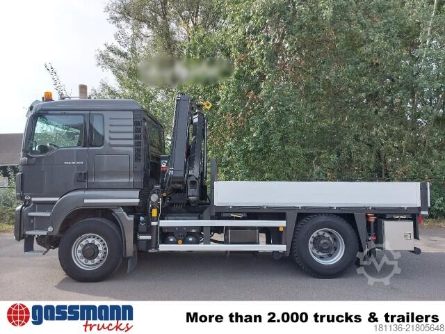 Flatbed truck MAN TGS 18.320 4x4H BL, HydroDrive, Kran Hiab X-HiPro