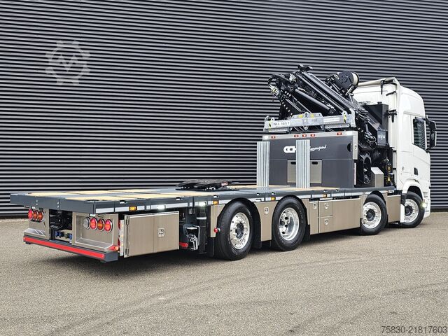 Crane truck Scania R590 V8 / 8x2 / HMF 9520 + JIB + LIER / TREKKER...