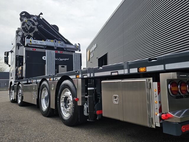 Crane truck Scania R590 V8 / 8x2 / HMF 9520 + JIB + LIER / TREKKER...