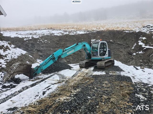 Crawler excavator Kobelco SK135 SR LC tracked excavator with digging bucket