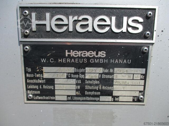 Oven electric industrial furnace Heraeus 1200 C ° Kammerofen (3486) Härteofen