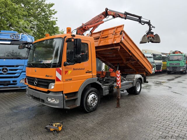 Tipper truck Mercedes-Benz Atego 1218 Kipper Kran Atlas 65