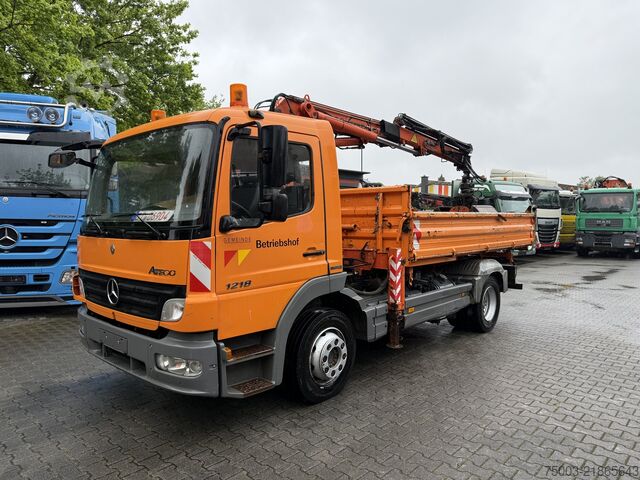 Tipper truck Mercedes-Benz Atego 1218 Kipper Kran Atlas 65