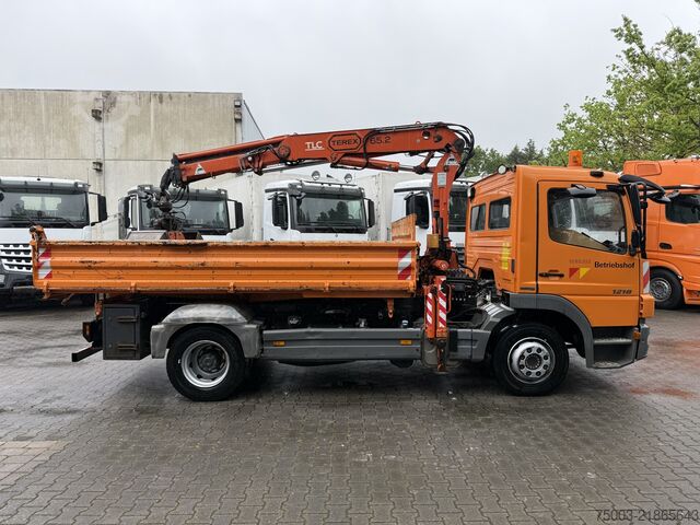 Tipper truck Mercedes-Benz Atego 1218 Kipper Kran Atlas 65