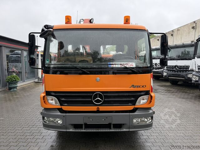 Three-sided tipper truck Mercedes-Benz Atego 1218 Kipper Kran Atlas 65