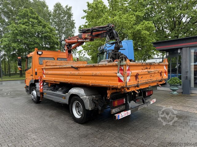 Three-sided tipper truck Mercedes-Benz Atego 1218 Kipper Kran Atlas 65