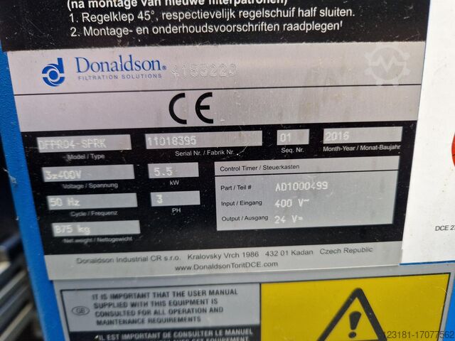 Welding fume extraction Donaldson DFPRO 4 Sparktrap