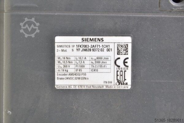 Synchronous motor Siemens 1FK7083-2AF71-1CH1