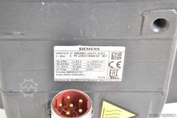 Synchronous motor Siemens 1FK7080-2AF71-1CH1