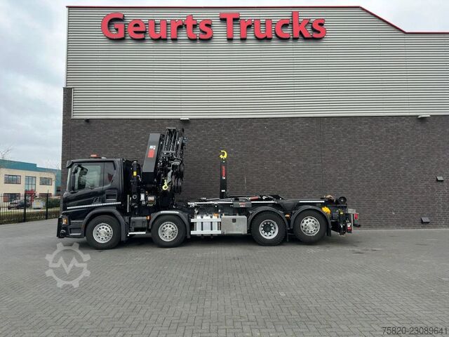 Scania P450 8X2 21 TON HAAKARM + HIAB 548 E-6 + JIB 150X-6 KRAAN/KRAN/CRANE/GRUA Scania P450 8X2 21 TON HAAKARM + HIAB 548 E-6 + JIB 15...