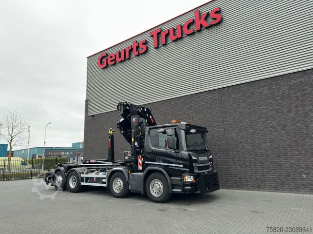 Scania P450 8X2 21 TON HAAKARM + HIAB 548 E-6 + JIB 150X-6 KRAAN/KRAN/CRANE/GRUA Scania P450 8X2 21 TON HAAKARM + HIAB 548 E-6 + JIB 15...
