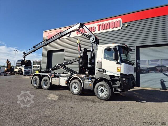 Tipper truck Renault K520 AMPLIROLL + GRUE / VOITH