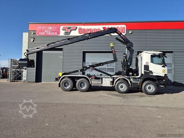 Tipper truck Renault K520 AMPLIROLL + GRUE / VOITH