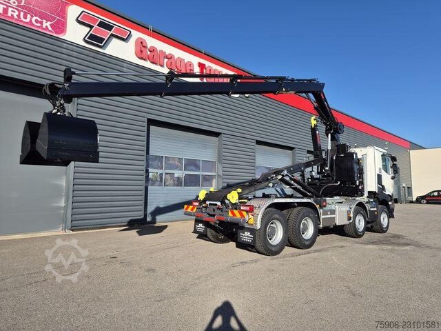 Tipper truck Renault K520 AMPLIROLL + GRUE / VOITH