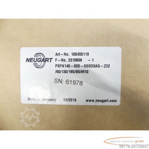 Component Neugart PSFN140-020-SSSD3AG-Z32/60/130/165/B5/M10 Planetengetiebe SN61978 -neu-