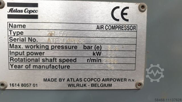 Screw Compressor Atlas Copco ZR 55 VSD-8,6 bar