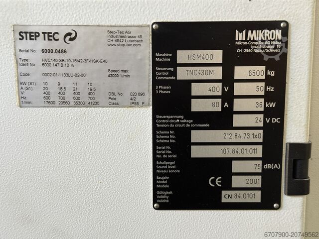Universal machining center Mikron HSM 400